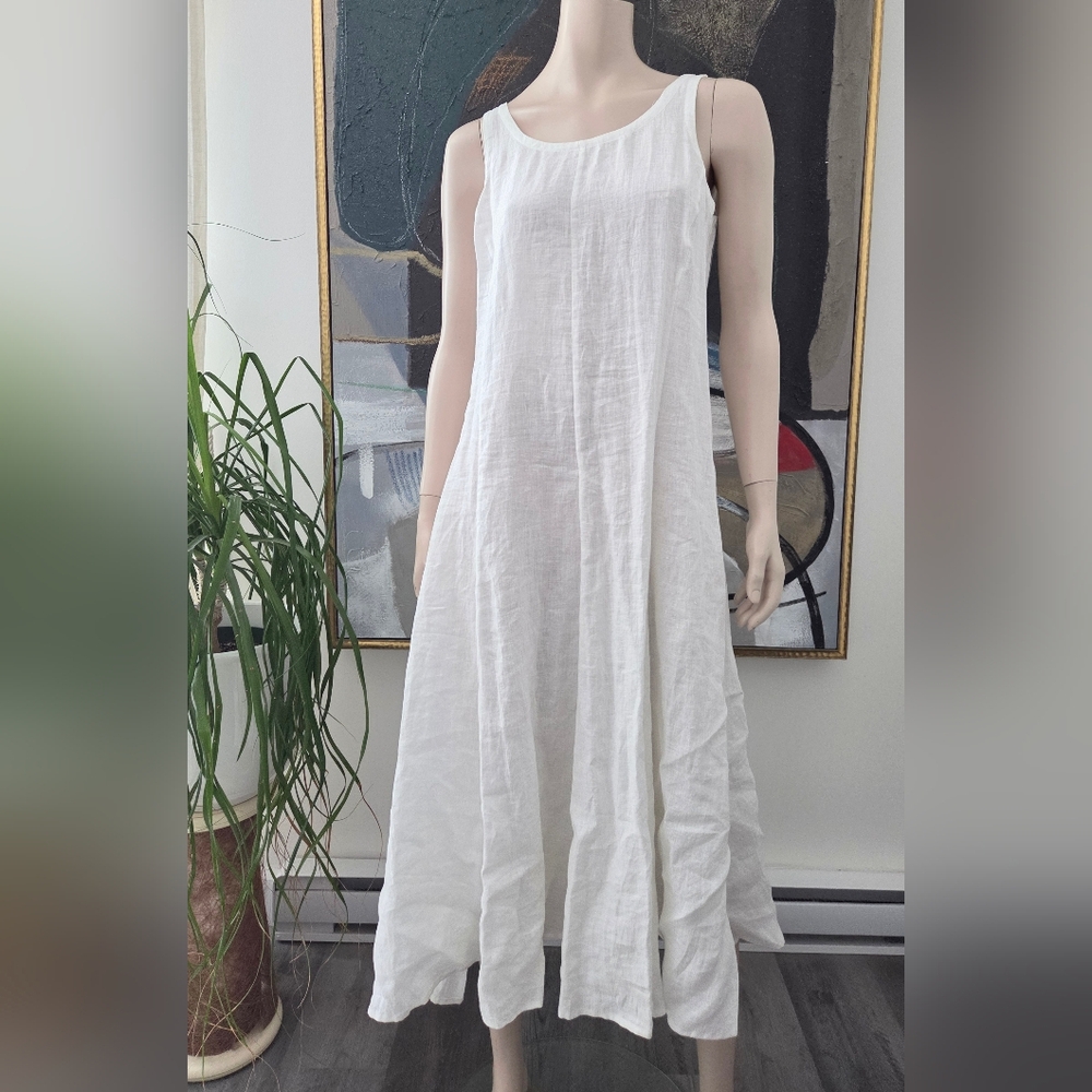 Eileen Fisher | A-line Linen Dress with Adjustable Hem